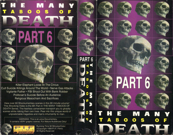 THE MANY TABOOS OF DEATH PART 6 VHS COVER