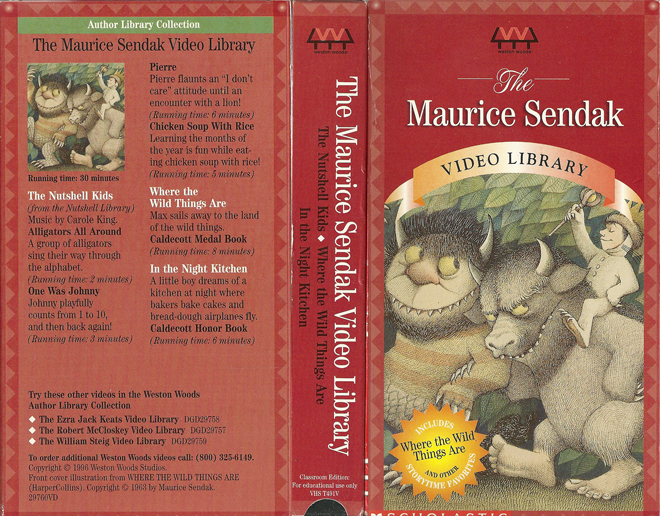 THE MAURICE SENDAK VIDEO LIBRARY WHERE THE WILD THINGS ARE VHS COVER