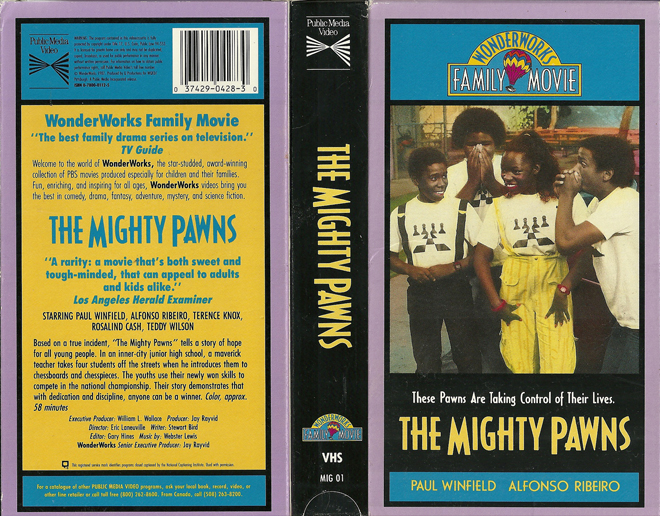THE MIGHTY PAWNS WONDERWORKS FAMILY MOVIE PAUL WINFIELD ALFONSO RIBEIRO VHS COVER, VHS COVERS
