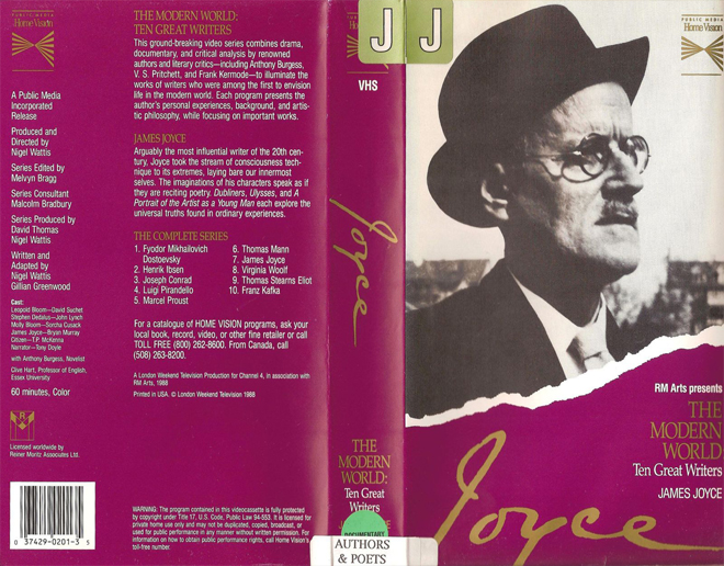 THE MODERN WORLD : TEN GREAT WRITERS - JOYCE VHS COVER