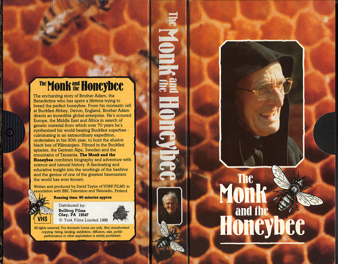 THE MONK AND THE HONEYBEE, ACTION VHS COVER, HORROR VHS COVER, BLAXPLOITATION VHS COVER, HORROR VHS COVER, ACTION EXPLOITATION VHS COVER, SCI-FI VHS COVER, MUSIC VHS COVER, SEX COMEDY VHS COVER, DRAMA VHS COVER, SEXPLOITATION VHS COVER, BIG BOX VHS COVER, CLAMSHELL VHS COVER, VHS COVER, VHS COVERS, DVD COVER, DVD COVERS