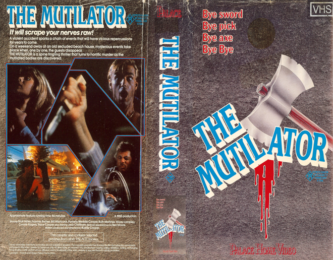 THE MUTILATOR AUSTRALIAN, ACTION, HORROR, SCI-FI, MUSIC, THRILLER, SEX COMEDY, DRAMA, SEXPLOITATION, VHS COVER, VHS COVERS