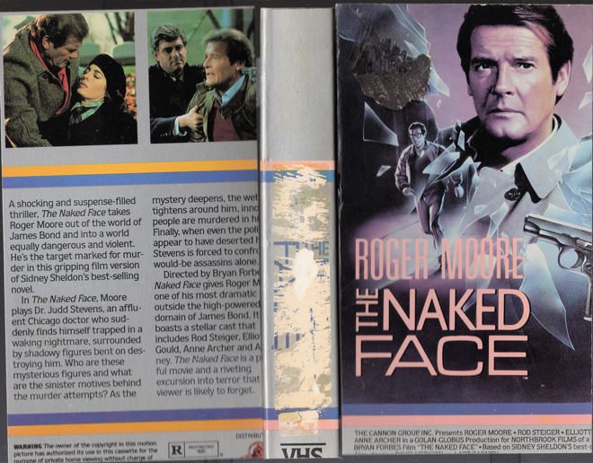 THE NAKED FACE, HORROR, ACTION EXPLOITATION, ACTION, HORROR, SCI-FI, MUSIC, THRILLER, SEX COMEDY,  DRAMA, SEXPLOITATION, VHS COVER, VHS COVERS, DVD COVER, DVD COVERS