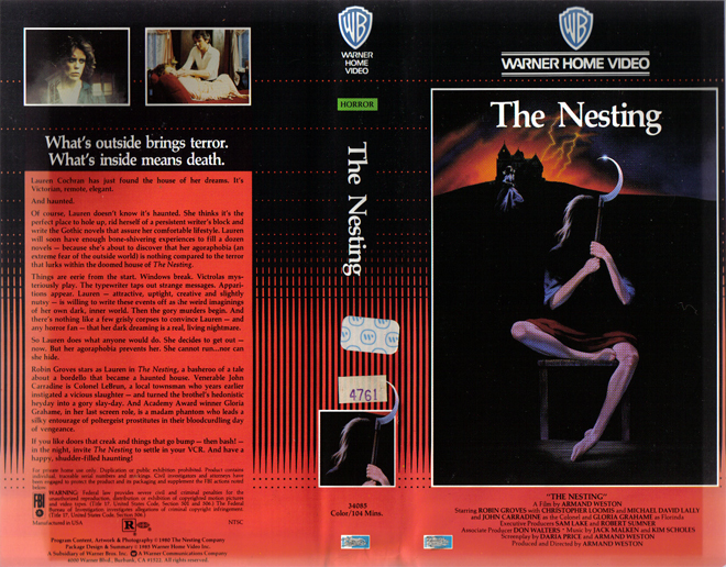 THE NESTING CLAMSHELL VHS COVER
