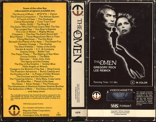 THE OMEN, ACTION VHS COVER, HORROR VHS COVER, BLAXPLOITATION VHS COVER, HORROR VHS COVER, ACTION EXPLOITATION VHS COVER, SCI-FI VHS COVER, MUSIC VHS COVER, SEX COMEDY VHS COVER, DRAMA VHS COVER, SEXPLOITATION VHS COVER, BIG BOX VHS COVER, CLAMSHELL VHS COVER, VHS COVER, VHS COVERS, DVD COVER, DVD COVERS