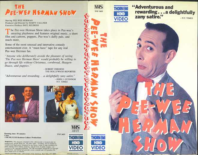 THE PEE WEE HERMAN SHOW VHS COVER