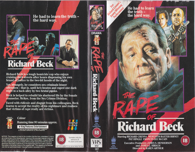 THE RAPE OF RICHARD BECK VHS COVER, VHS COVERS