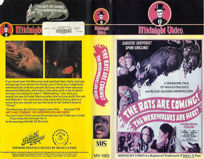 THE RATS ARE COMING THE WEREWOLVES ARE HERE MIDNIGHT VIDEO VHS COVER
