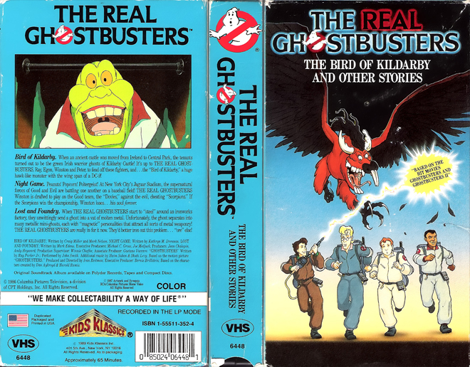 THE REAL GHOSTBUSTERS : THE BIRD OF KILDARBY, ACTION VHS COVER, HORROR VHS COVER, BLAXPLOITATION VHS COVER, HORROR VHS COVER, ACTION EXPLOITATION VHS COVER, SCI-FI VHS COVER, MUSIC VHS COVER, SEX COMEDY VHS COVER, DRAMA VHS COVER, SEXPLOITATION VHS COVER, BIG BOX VHS COVER, CLAMSHELL VHS COVER, VHS COVER, VHS COVERS, DVD COVER, DVD COVERS