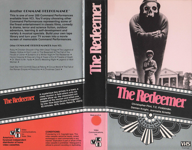 THE REDEEMER, ACTION VHS COVER, HORROR VHS COVER, BLAXPLOITATION VHS COVER, HORROR VHS COVER, ACTION EXPLOITATION VHS COVER, SCI-FI VHS COVER, MUSIC VHS COVER, SEX COMEDY VHS COVER, DRAMA VHS COVER, SEXPLOITATION VHS COVER, BIG BOX VHS COVER, CLAMSHELL VHS COVER, VHS COVER, VHS COVERS, DVD COVER, DVD COVERS