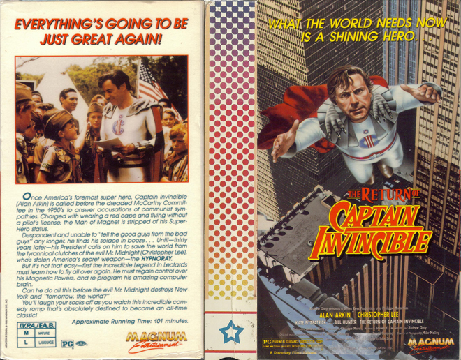 THE RETURN OF CAPTAIN INVINCIBLE VHS COVER, VHS COVERS