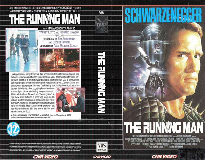 THE RUNNING MAN VHS COVER, VHS COVERS
