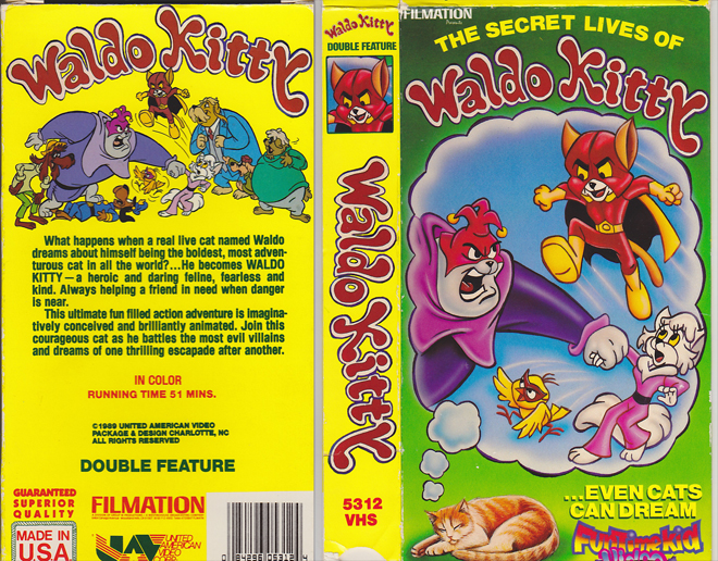 THE SECRET LIVES OF WALDO KITTY FILMATION FUN TIME KID VIDEO VHS COVER