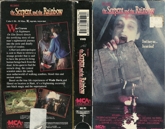 THE SERPENT AND THE RAINBOW VHS COVER