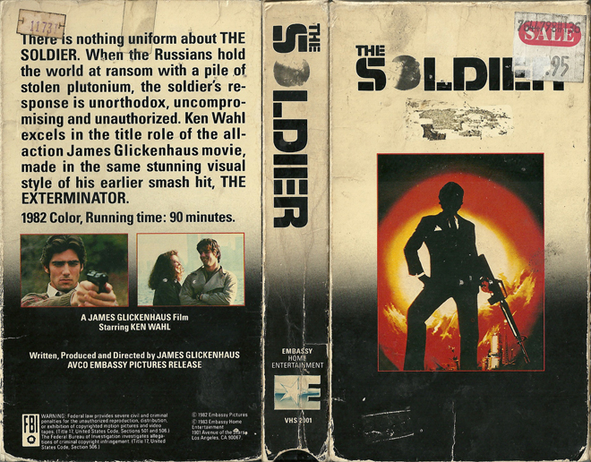 THE SOLDIER, ACTION, HORROR, BLAXPLOITATION, HORROR, ACTION EXPLOITATION, SCI-FI, MUSIC, SEX COMEDY, DRAMA, SEXPLOITATION, BIG BOX, CLAMSHELL, VHS COVER, VHS COVERS, DVD COVER, DVD COVERS