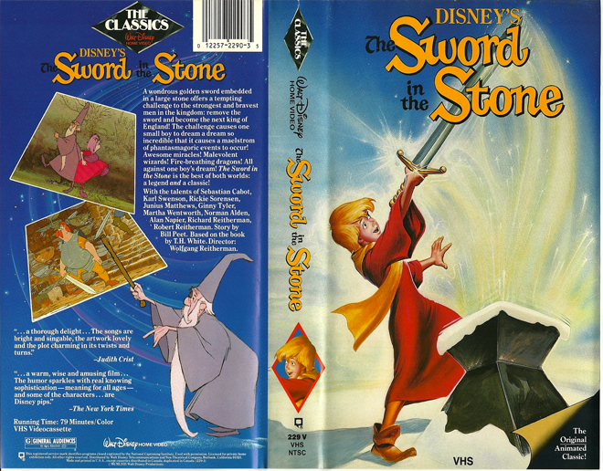 THE SWORD IN THE STONE DISNEY VHS COVER