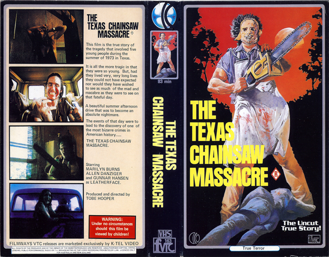 THE TEXAS CHAINSAW MASSACRE AUSTRALIAN VHS COVER, VHS COVERS