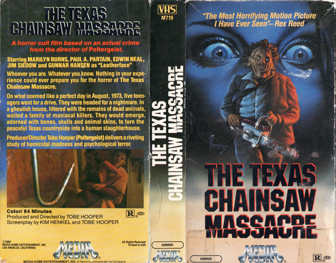 THE TEXAS CHAINSAW MASSACRE GUNNAR HANSEN VHS COVER