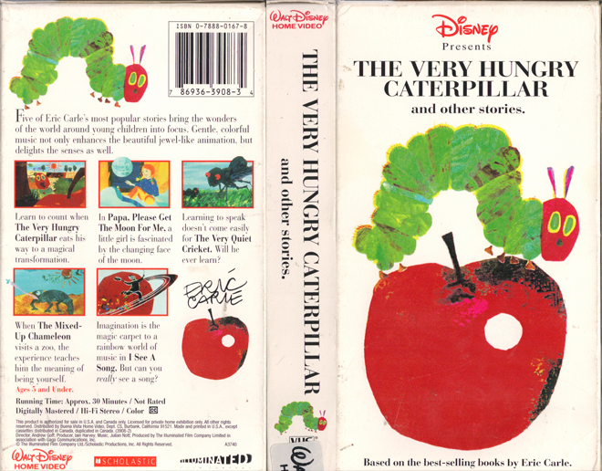 THE VERY HUNGRY CATERPILLAR AND OTHER STORIES DISNEY PRESENTS VHS COVER, VHS COVERS