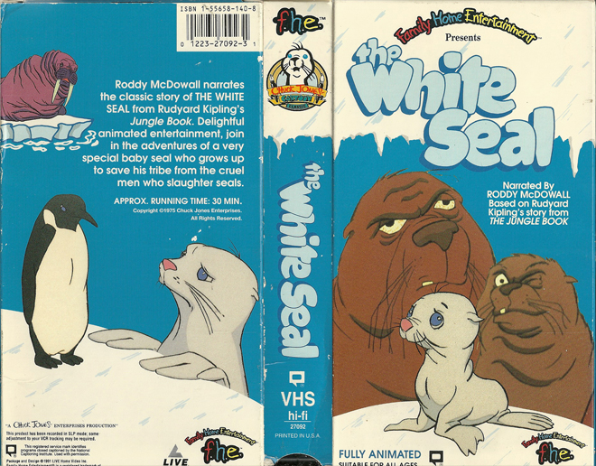 THE WHITE SEAL FAMILY HOME ENTERTAINMENT VHS COVER, VHS COVERS