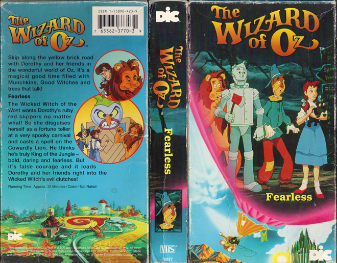 THE WIZARD OF OZ THE ANIMATED SERIES : FEARLESS VHS COVER