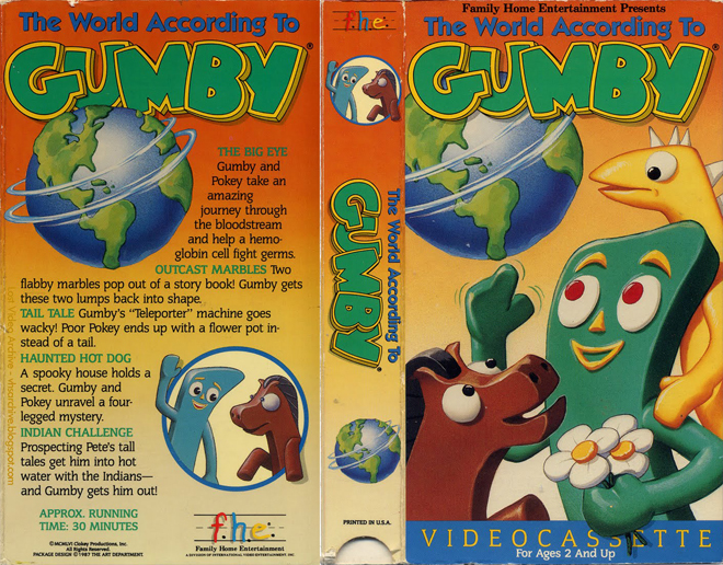 THE WORLD ACCORDING TO GUMBY VHS COVER