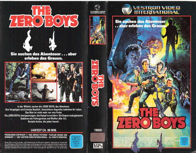 THE ZERO BOYS, VESTRON VIDEO, VHS COVER, VHS COVERS
