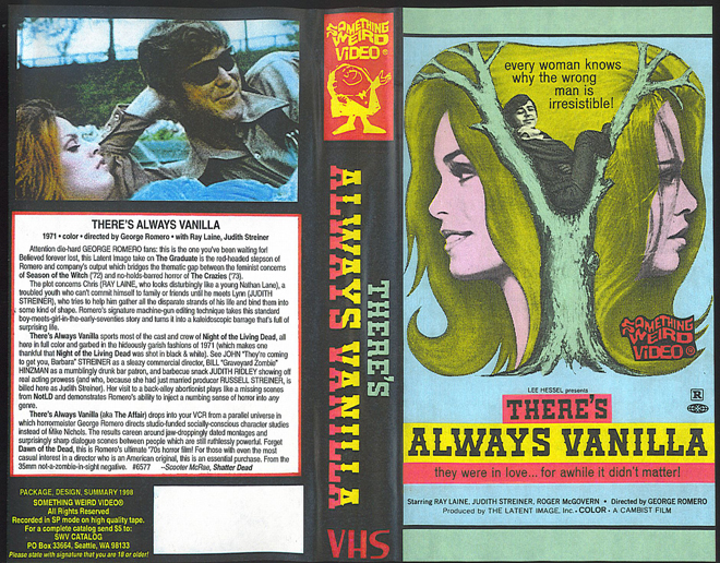 THERES ALWAYS VANILLA SOMETHING WEIRD VIDEO SWV VHS COVER, VHS COVERS