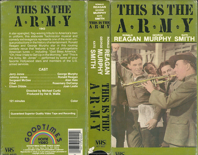THIS IS THE ARMY RONALD REAGAN VHS COVER