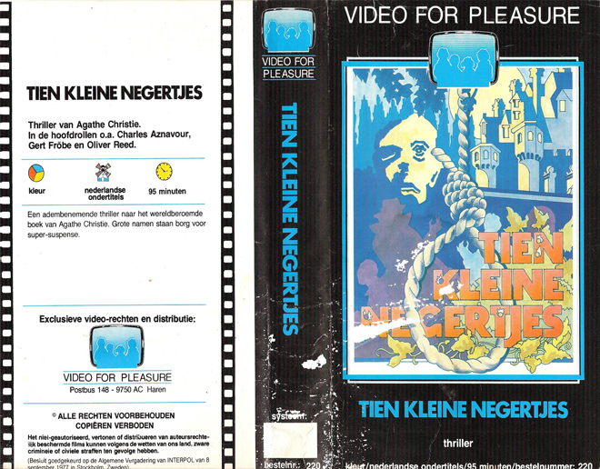 TIEN KLEINE NEGERTJES, SCIFI, HORROR, SCI-FI, ACTION, THRILLER, DRAMA, SEXPLOITATION, VHS COVER, VHS COVERS, DVD COVER, DVD COVERS