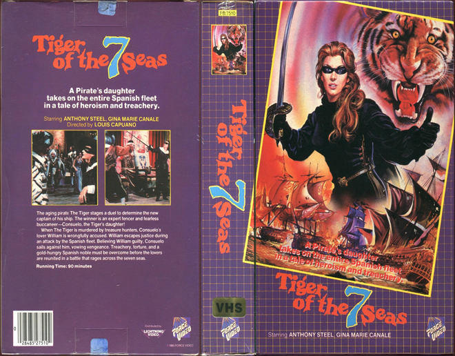 TIGER OF THE 7 SEAS, ACTION VHS COVER, HORROR VHS COVER, BLAXPLOITATION VHS COVER, HORROR VHS COVER, ACTION EXPLOITATION VHS COVER, SCI-FI VHS COVER, MUSIC VHS COVER, SEX COMEDY VHS COVER, DRAMA VHS COVER, SEXPLOITATION VHS COVER, BIG BOX VHS COVER, CLAMSHELL VHS COVER, VHS COVER, VHS COVERS, DVD COVER, DVD COVERS