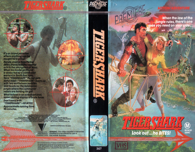 TIGER SHARK, ACTION VHS COVER, HORROR VHS COVER, BLAXPLOITATION VHS COVER, HORROR VHS COVER, ACTION EXPLOITATION VHS COVER, SCI-FI VHS COVER, MUSIC VHS COVER, SEX COMEDY VHS COVER, DRAMA VHS COVER, SEXPLOITATION VHS COVER, BIG BOX VHS COVER, CLAMSHELL VHS COVER, VHS COVER, VHS COVERS, DVD COVER, DVD COVERS