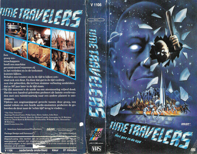 TIME TRAVELERS, BIG BOX, HORROR, ACTION EXPLOITATION, ACTION, HORROR, SCI-FI, MUSIC, THRILLER, SEX COMEDY,  DRAMA, SEXPLOITATION, VHS COVER, VHS COVERS, DVD COVER, DVD COVERS