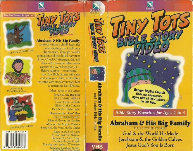 TINY TOTS BIBLE STORY VIDEO VHS COVER