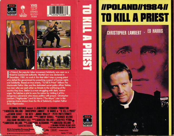 TO KILL A PRIEST, HORROR, ACTION EXPLOITATION, ACTION, HORROR, SCI-FI, MUSIC, THRILLER, SEX COMEDY,  DRAMA, SEXPLOITATION, VHS COVER, VHS COVERS, DVD COVER, DVD COVERS