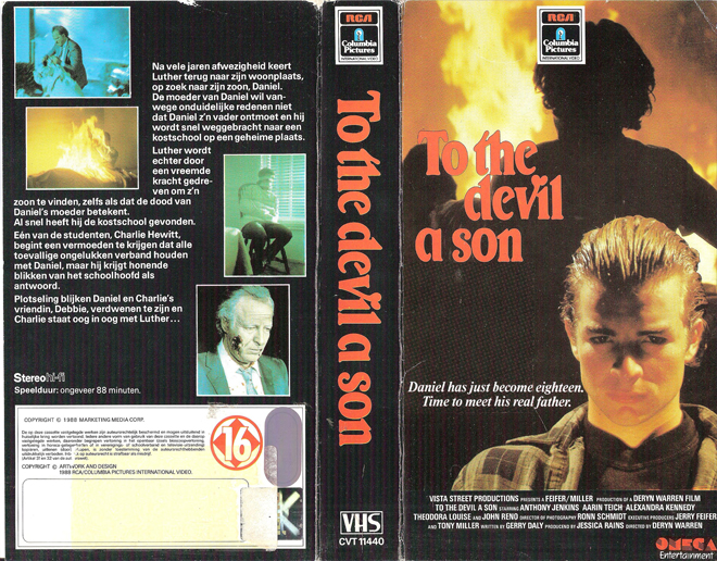 TO THE DEVIL A SON, NETHERLANDS, VESTRON VIDEO INTERNATIONAL, BIG BOX, HORROR, ACTION EXPLOITATION, ACTION, HORROR, SCI-FI, MUSIC, THRILLER, SEX COMEDY,  DRAMA, SEXPLOITATION, VHS COVER, VHS COVERS, DVD COVER, DVD COVERS