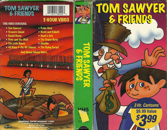 TOM SAWYER AND FRIENDS CARTOON VHS COVER