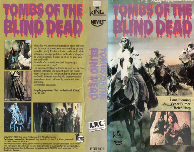 TOMBS OF THE BLIND ZOMBIES KING MOVIES VHS COVER