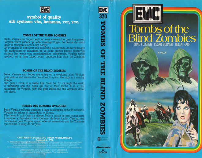 TOMBS OF THE BLIND ZOMBIES VHS COVER