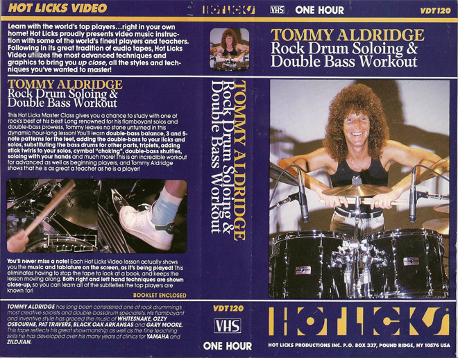 TOMMY ALDRIDGE ROCK DRUM SOLOING AND DOUBLE BASS WORKOUT VHS COVER