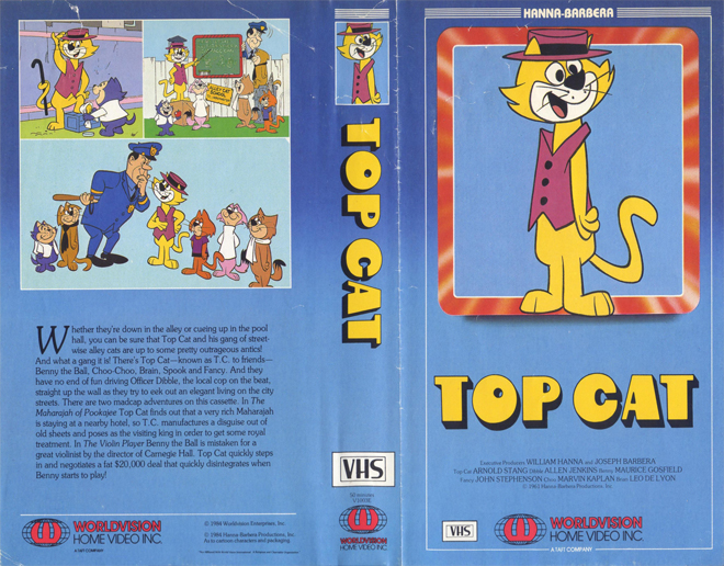 TOP CAT, VHS COVER, VHS COVERS