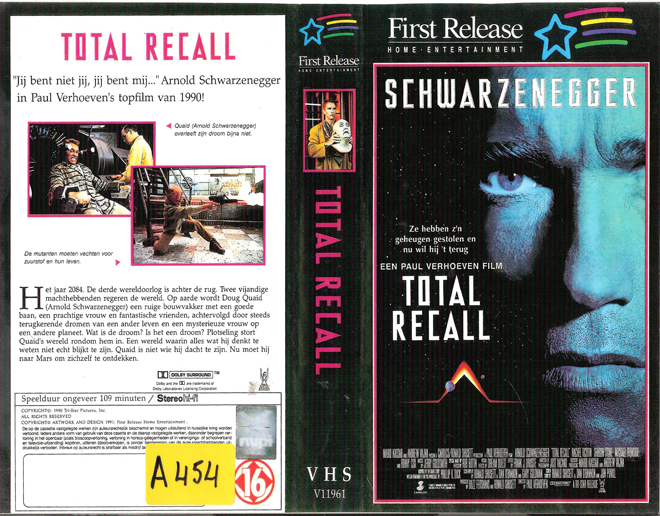 TOTAL RECALL VHS COVER, VHS COVERS