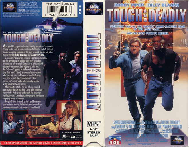 TOUGH AND DEADLY RODDY PIPER BILLY BLANKS VHS COVER