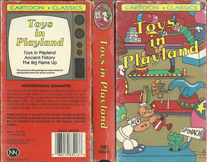TOYS IN PLAYLAND VHS COVER, VHS COVERS