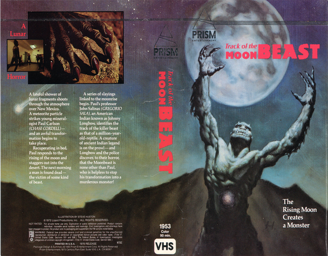 TRACK OF THE MOON BEAST VHS COVER