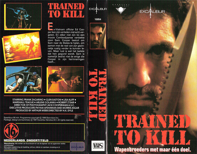 TRAINED TO KILL VHS COVER, VHS COVERS