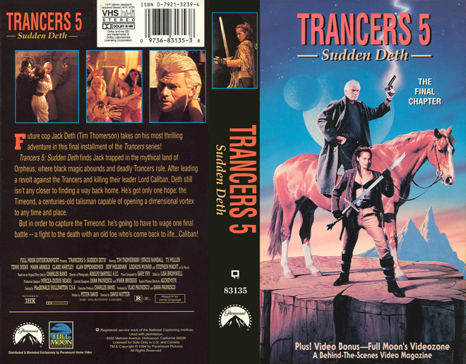 TRANCERS 5, STRANGE VHS, ACTION VHS COVER, HORROR VHS COVER, BLAXPLOITATION VHS COVER, HORROR VHS COVER, ACTION EXPLOITATION VHS COVER, SCI-FI VHS COVER, MUSIC VHS COVER, SEX COMEDY VHS COVER, DRAMA VHS COVER, SEXPLOITATION VHS COVER, BIG BOX VHS COVER, CLAMSHELL VHS COVER, VHS COVER, VHS COVERS, DVD COVER, DVD COVERSS