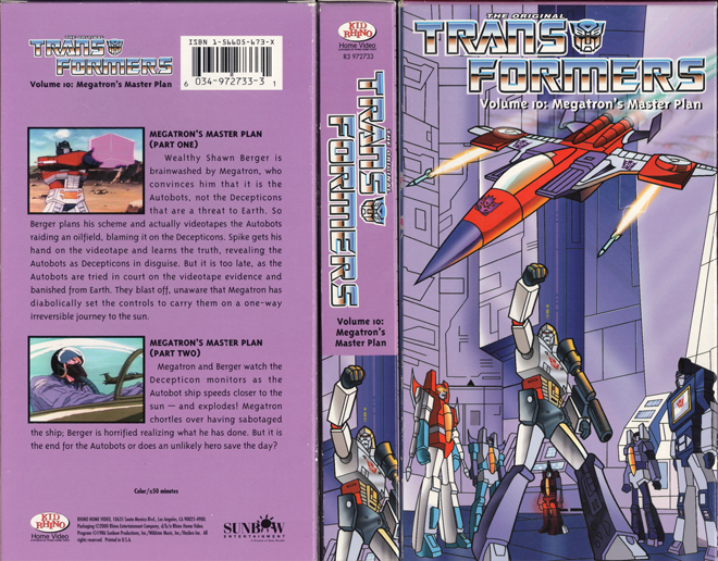 TRANSFORMERS : MEGATRONS MASTER PLAN, VHS COVERS