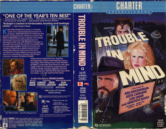 TROUBLE IN MIND VHS COVER