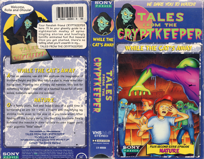 Tales From The Cryptkeeper VHS While The Cats Away